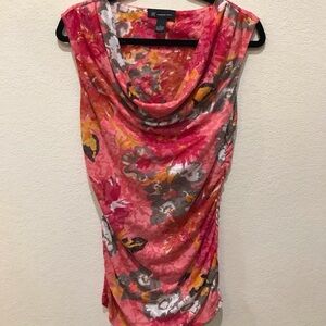 Floral Sexy Spring Cowl Neck Sleeveless Top